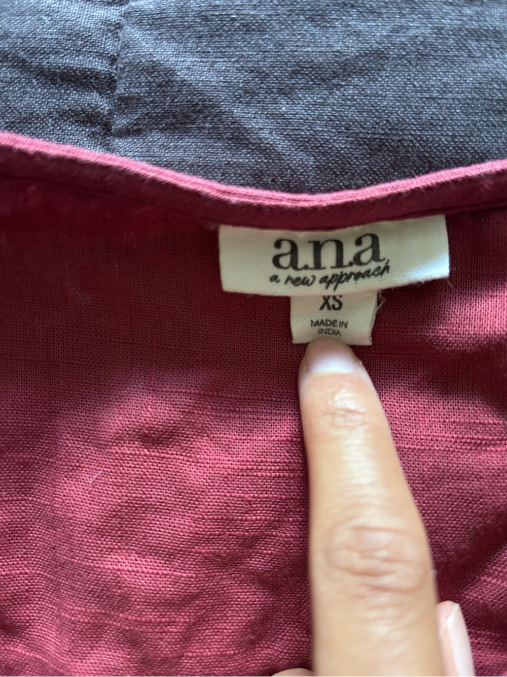 a.n.a Raspberry Sleeveless V-Neck Ruffle Trim Top - Picture 3 of 4